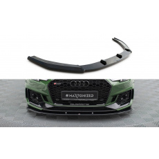 Maxton Design spoiler pod přední nárazník ver.1 pro Audi RS4 B9, černý lesklý plast ABS