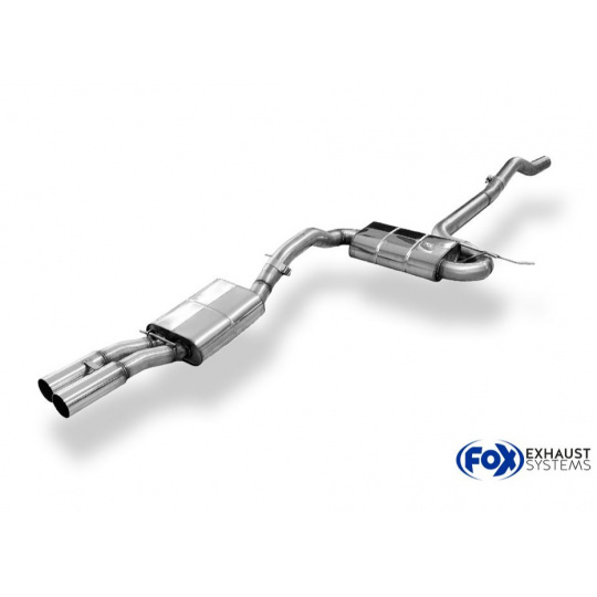Fox Sportauspuff poloviční výfukový systém od katalyzátoru s koncovkou 2×80 typ 10 dvojitá pro Audi A4 B5 s motorem 1.8 T l
