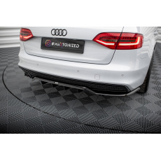 Maxton Design středový spoiler pod zadní nárazník s žebrováním pro Audi A4 B8 Competition Facelift, černý lesklý plast ABS, Avant Maxton Design středový spoiler pod zadní nárazník s žebrováním pro Audi A4 B8 Competition Facelift, černý lesklý plast ABS, Avant