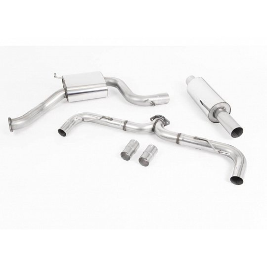 Milltek Sport homologovaný výfuk cat-back s rezonátorem pro Volkswagen Golf MK7.5 GTi (bez Performance Pack, bez GPF) 2017-2018, typ koncovek: GT-100 titanové modré