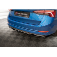 Maxton Design středový spoiler pod zadní nárazník s žebrováním pro Škoda Octavia Mk4, černý lesklý plast ABS, Sportline