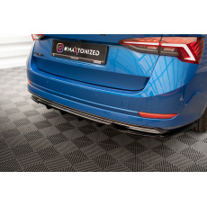 Maxton Design středový spoiler pod zadní nárazník s žebrováním pro Škoda Octavia Mk4, černý lesklý plast ABS, Sportline Maxton Design středový spoiler pod zadní nárazník s žebrováním pro Škoda Octavia Mk4, černý lesklý plast ABS, Sportline