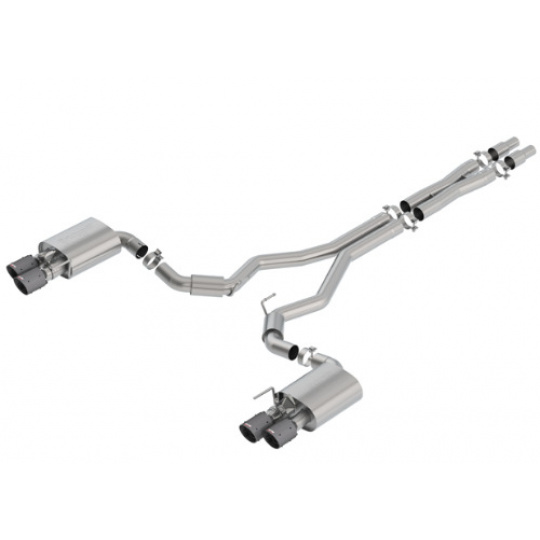 Borla Cat-Back výfukový systém "S-Type" typ 50 pro Ford Mustang GT 5,0l RWD 2-dvéř. r.v. 2018-2020, typ koncovek: karbonové se černými středy