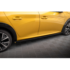 Maxton Design difuzory pod boční prahy pro Peugeot 208 GT Mk2, černý lesklý plast ABS