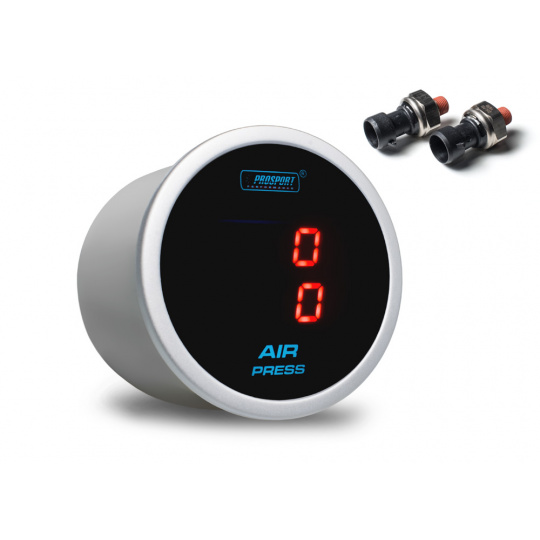 PROSPORT duální digitální ukazatel tlaku vzduchu s červeným podsvícením (kompaktní elektr. čidla)