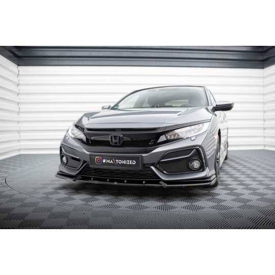 Maxton Design spoiler pod přední nárazník pro Honda Civic Mk10 Sport, černý lesklý plast ABS