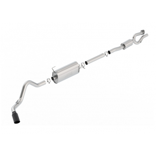 Borla Cat-Back výfukový systém "S-Type" pro Ford F-250 Super Duty 6,2l V8 s automat. přev., RC/8' Bed 142", CC/ 6'9" Bed 160", r.v. 2017-2020, typ koncovek: černé