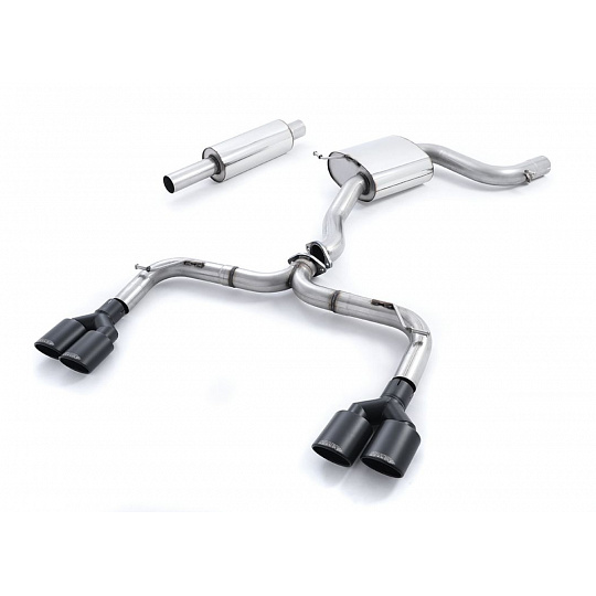 Milltek Sport výfukový systém cat-back Golf Mk7 R-style bez rezonátoru (hlasitější) pro Volkswagen Golf MK7 GTi (vč. GTi Performance Pack, Clubsport/Clubsport S) 2013-2016, typ koncovek: oválné černé