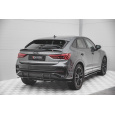 Maxton Design středový spoiler pod zadní nárazník s žebrováním pro Audi Q3 Sportback S-Line, černý lesklý plast ABS