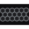 Kompletní LED hexagonové svítidlo bílé 4500 K, rozměr: 17 elementů 504 x 238 cm