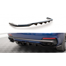 Maxton Design středový spoiler pod zadní nárazník s žebrováním pro Maserati Levante Mk1 GTS, černý lesklý plast ABS