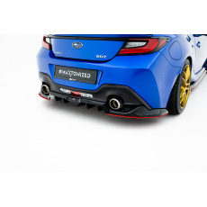 Maxton Design středový spoiler pod zadní nárazník s žebrováním v.2 pro Toyota GR86 Mk1, černý lesklý plast ABS, s červenou linkou Maxton Design středový spoiler pod zadní nárazník s žebrováním v.2 pro Toyota GR86 Mk1, černý lesklý plast ABS, s červenou linkou