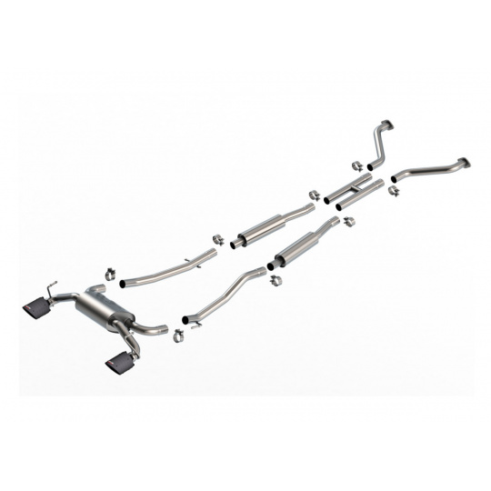 Borla Cat-Back výfukový systém "S-Type" pro Nissan 350Z 3.5L V6 automat/manual, RWD, Coupe/Convertible, r.v. 2003-2008, typ koncovek: karbonové