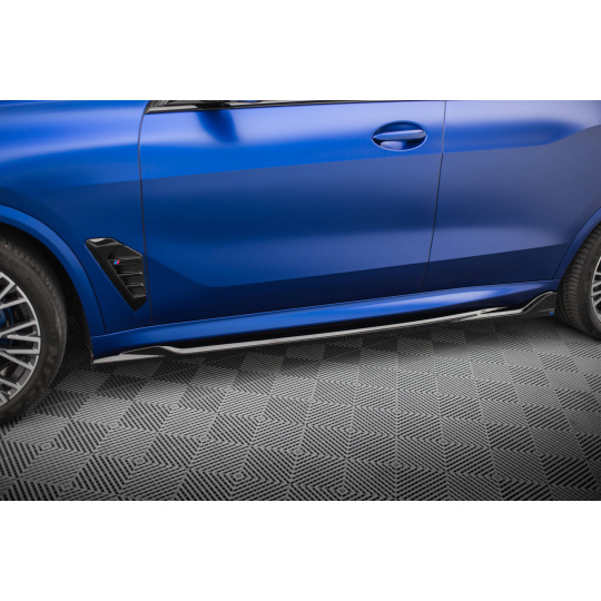 Maxton Design difuzory pod boční prahy ver.2 pro BMW X5 G05 Facelift, černý lesklý plast ABS