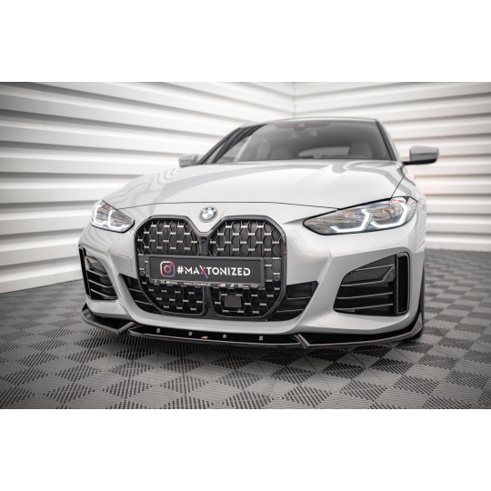 Maxton Design spoiler pod přední nárazník ver.2 pro BMW řada 4 G26 M-Pack, černý lesklý plast ABS