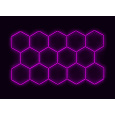 Kompletní LED hexagonové svítidlo růžové, rozměr: 14 elementů 420 x 238 cm