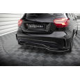 Maxton Design středový spoiler pod zadní nárazník s žebrováním pro Mercedes třída A W176 Facelift AMG-Line, černý lesklý plast ABS