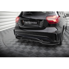 Maxton Design středový spoiler pod zadní nárazník s žebrováním pro Mercedes třída A W176 Facelift AMG-Line, černý lesklý plast ABS Maxton Design středový spoiler pod zadní nárazník s žebrováním pro Mercedes třída A W176 Facelift AMG-Line, černý lesklý plast ABS