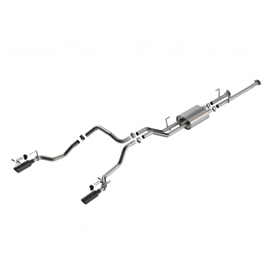 Borla Cat-Back výfukový systém "ATAK" pro Toyota Tundra 4.6L / 5.7L V8 automat, 2WD/4WD r.v. 2014-2021, barva koncovek: černé