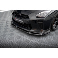 Maxton Design spoiler pod přední nárazník ver.2 pro Nissan GT-R R35 Facelift, černý lesklý plast ABS