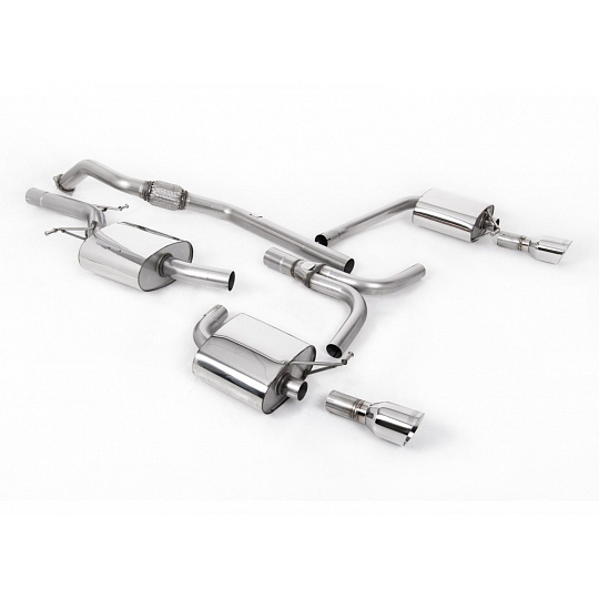 Milltek Sport výfukový systém cat-back Dual-outlet pro Audi A5 Sportback 2.0TFSI 2WD/quattro Multitronic/Stronic 2009-2012, typ koncovek: GT-100 leštěné
