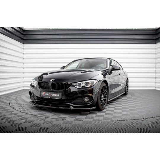 Maxton Design spoiler pod přední nárazník ver.2 pro BMW řada 4 F36, černý lesklý plast ABS