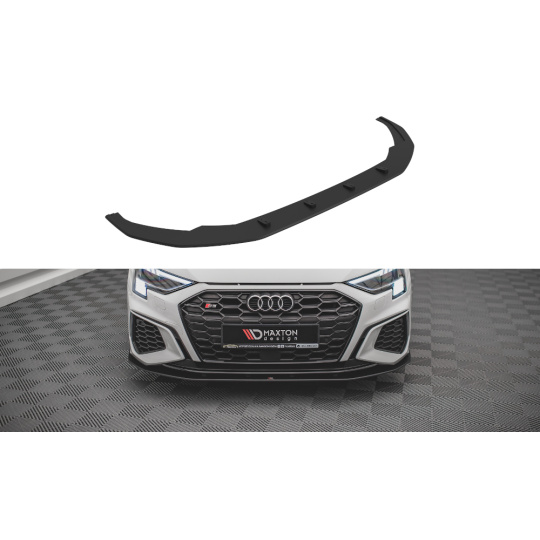 Maxton Design "Street Pro" spoiler pod přední nárazník pro Audi A3 8Y, plast ABS bez povrchové úpravy, s červenou linkou, S-Line