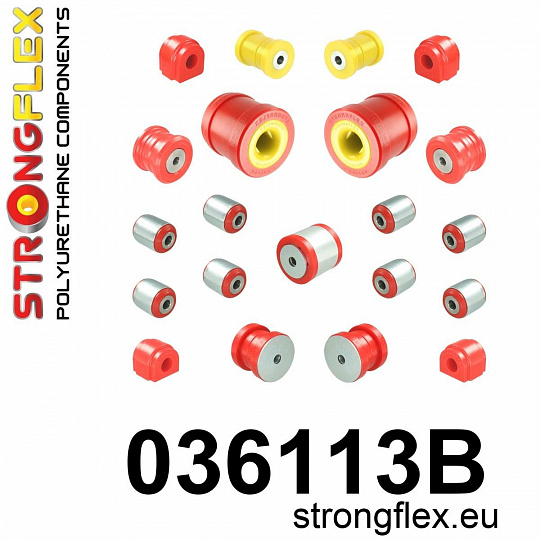 036113B: Strongflex Kompletní sada polyuretanových silentbloků pro zavěšení 036113B: Strongflex Kompletní sada polyuretanových silentbloků pro zavěšení