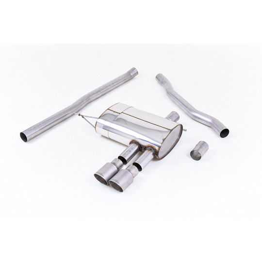 Milltek Sport výfukový systém cat-back bez rezonátoru (hlasitější) pro New Mini Mk3 (F56) Mini Cooper S 2.0 Turbo (UK a EU modely, předfacelift) 2014-2018, titanové koncovky