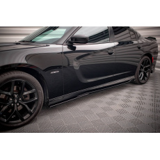 Maxton Design difuzory pod boční prahy pro Dodge Charger Mk7 Facelift SRT, černý lesklý plast ABS