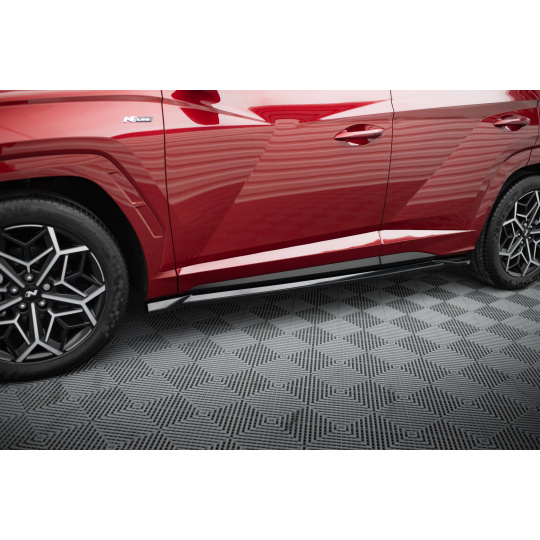 Maxton Design difuzory pod boční prahy pro Hyundai Tucson Mk4, černý lesklý plast ABS, N-Line