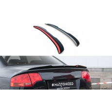Maxton Design prodloužení spoileru pro Audi RS4 B7, černý lesklý plast ABS, Sedan