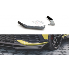 Maxton Design rohové spoilery pod přední nárazník pro Volkswagen Golf GTI Mk8, černý lesklý plast ABS, Clubsport