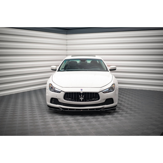 Maxton Design spoiler pod přední nárazník pro Maserati Ghibli Mk3, černý lesklý plast ABS