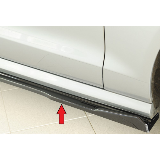 Rieger spoiler pod boční práh mont. strana pro Audi A6 4G, C7 sedan, 11/10-08/14, plast ABS lakovaný do černé lesklé barvy