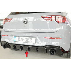 Rieger vložka zadního nárazníku pro Volkswagen Golf 8 GTI 5-dvéř., plast ABS lakovaný do černé lesklé barvy, pro vozidla s originálním tažným zařízením (otočným)