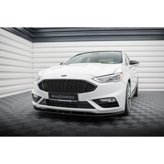 Maxton Design "Street Pro" spoiler pod přední nárazník pro Ford Mondeo Mk5 Facelift, plast ABS bez povrchové úpravy, s červenou linkou, Sport