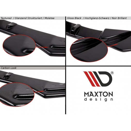 Maxton Design spoiler pod přední nárazník pro Dodge Challenger MK3 SRT Demon, černý lesklý plast ABS