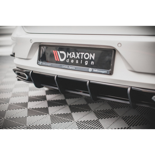 Maxton Design "Racing durability" difuzor pod zadní nárazník pro Volkswagen Golf Mk7 FL, plast ABS bez povrchové úpravy