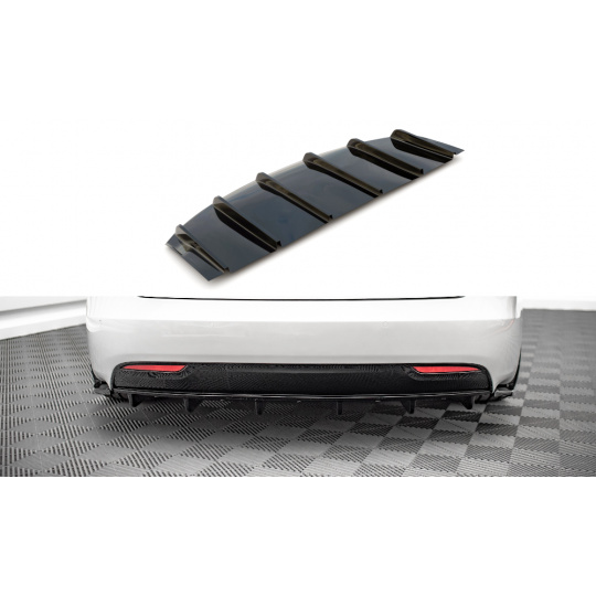 Maxton Design vložka zadního nárazníku pro Tesla Model S, černý lesklý plast ABS