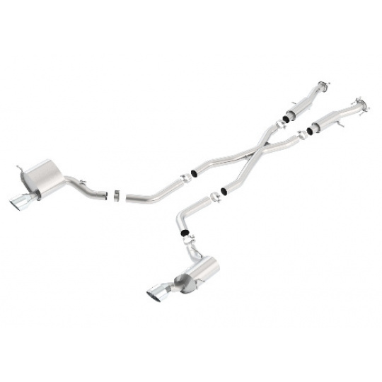 Borla Cat-Back výfukový systém "ATAK" pro Jeep Grand Cherokee SRT 6,4l s automatickou převodovkou, AWD, 4-dvéř. r.v. od 15-20, typ koncovek: chromové