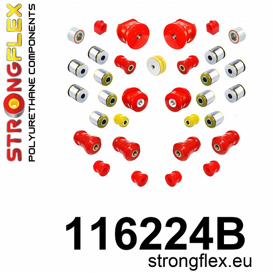 116224B: Strongflex Kompletní sada silentbloků pro zavěšení 116224B: Strongflex Kompletní sada silentbloků pro zavěšení