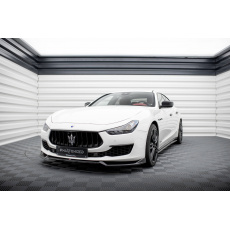 Maxton Design spoiler pod přední nárazník pro Maserati Ghibli Mk3 Facelift, černý lesklý plast ABS