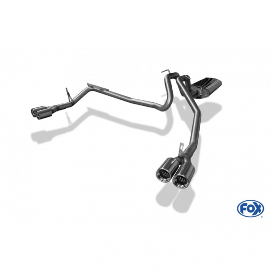 Fox Sportauspuff koncový tlumič výfuku s koncovkou 2x80 Typ 13 na obou stranách pro Jeep Grand Cherokee WH s motorem 3.0 CRD