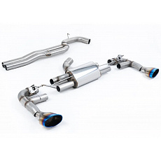 Milltek Sport výfukový systém cat-back 80mm Race bez rezonátoru (nejhlasitější) pro Audi RS3 Sportback 400PS (8V MQB - Facelift) bez OPF/GPF 2017-2018, titanově modré koncovky