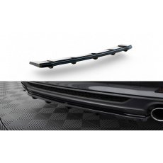 Maxton Design středový spoiler zadního nárazníku s žebrováním pro Audi A5 F5, černý lesklý plast ABS