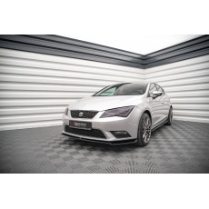 Maxton Design spoiler pod přední nárazník ver.2 pro Seat Leon Mk3, černý lesklý plast ABS