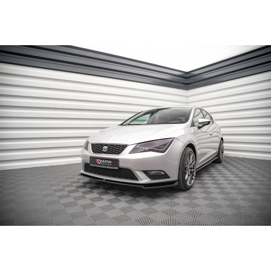 Maxton Design spoiler pod přední nárazník ver.2 pro Seat Leon Mk3, černý lesklý plast ABS