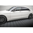 Maxton Design difuzory pod boční prahy pro Mercedes třída S W222 AMG-Line Facelift, černý lesklý plast ABS