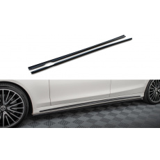 Maxton Design difuzory pod boční prahy pro Mercedes třída S W222 AMG-Line Facelift, černý lesklý plast ABS